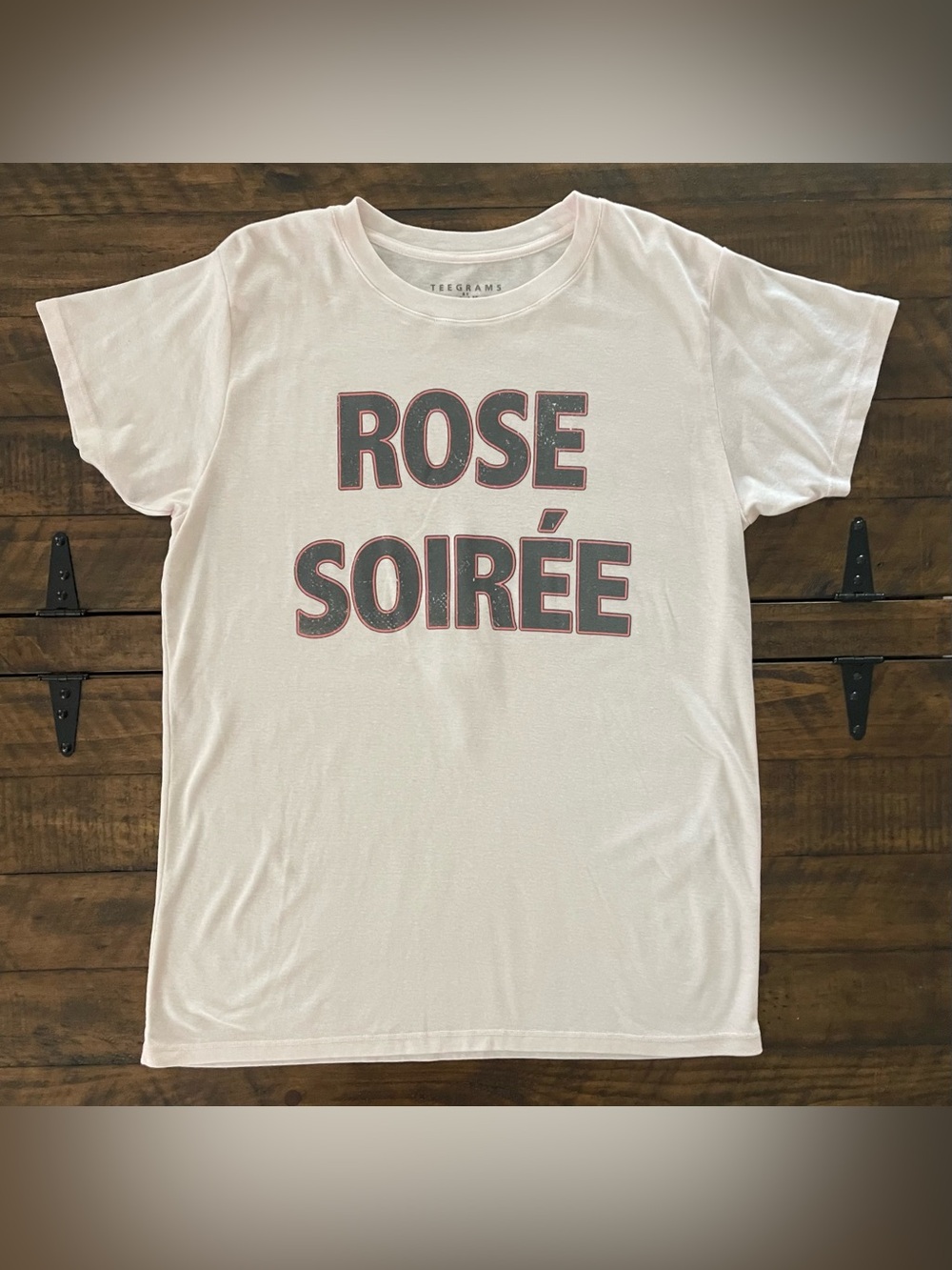 Teegrams x Recycled Karma Rose Soirée Graphic Tee Light Pink Small